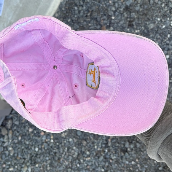 Pink John Deere embroided strapback baseball hat /cap farmer womens - Picture 6 of 7